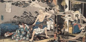 浅茅ヶ原の鬼婆の姿を描いた図