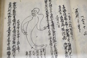 印旛沼の怪獣の姿を描いた図