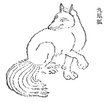 九尾の狐の姿を描いた図