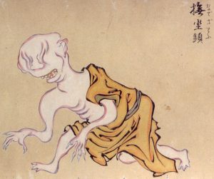 撫で座頭の姿を描いた図