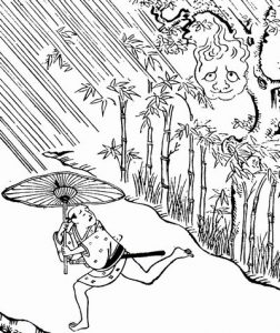 釣瓶落としの姿を描いた図
