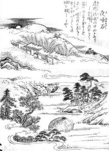 夜泣き石の姿を描いた図